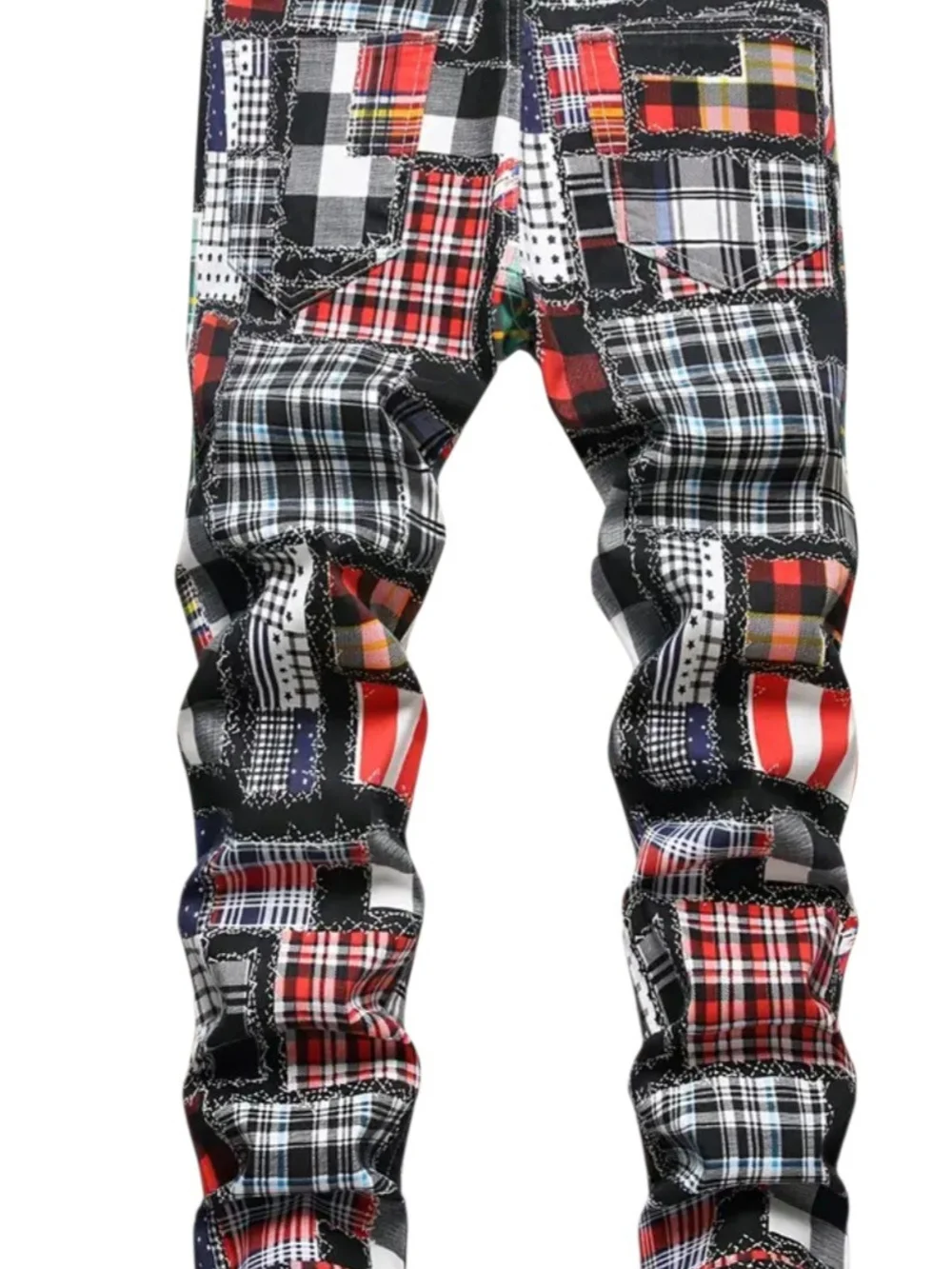 Urban Mosiac Denim Jeans- RED